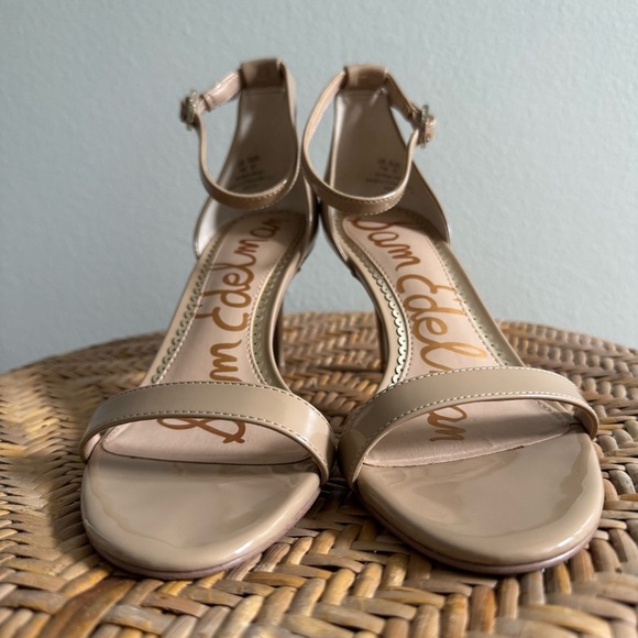 Sam Edelman Patti Ankle Strap Sandal Nude Soft Beige Patent Size 7 - Picture 10 of 16